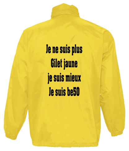 Veste coupe-vent imperméable unisexe jaune