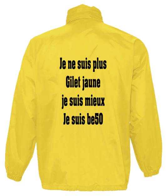 Veste coupe-vent imperméable unisexe jaune