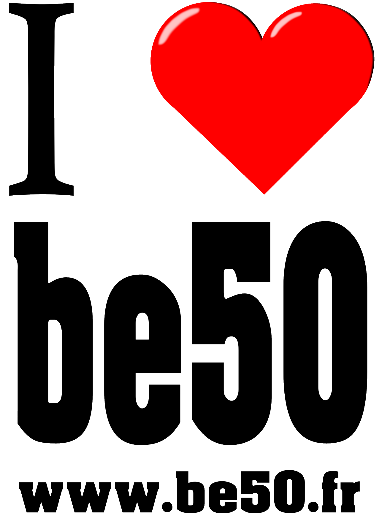 Tee-shirt blanc unisexe - série I love be50