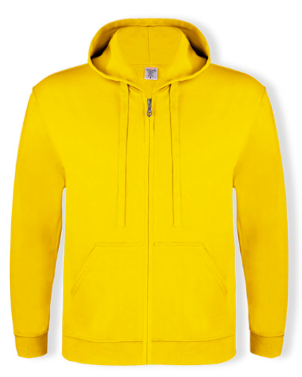 Sweat-shirt zippé unisexe à capuche jaune - Gilet jaune (impression verso)