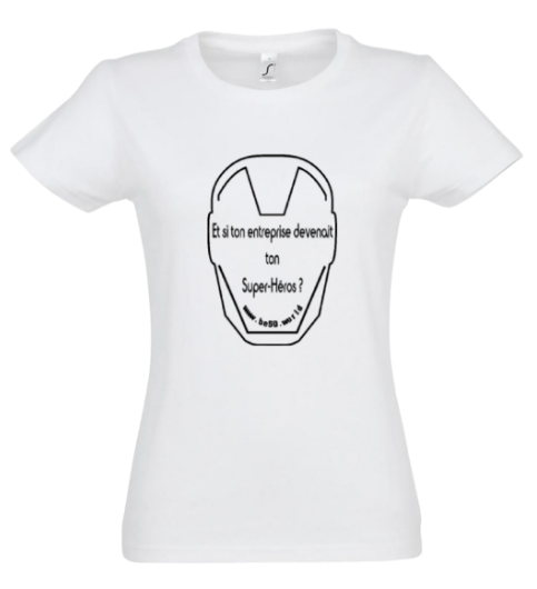 Tee-shirt blanc femme- série masque et slogan