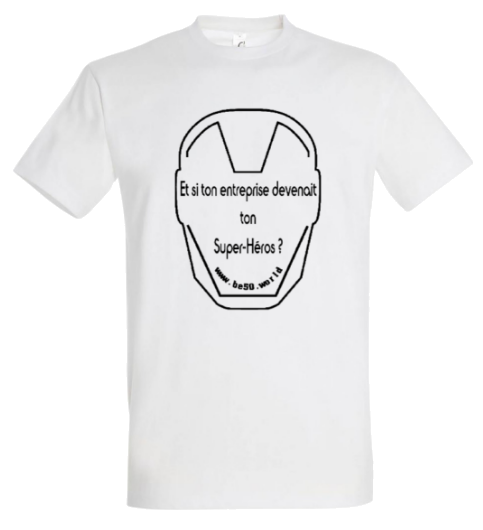 Tee-shirt blanc unisexe - série masque et slogan