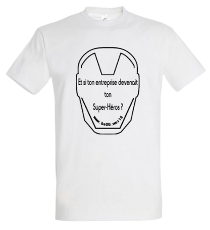 Tee-shirt blanc unisexe - série masque et slogan