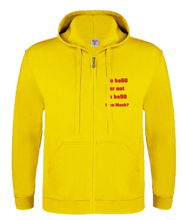 Série limitée Sweat-shirt unisexe à capuche jaune avec zip - Série To be50 (impression recto)