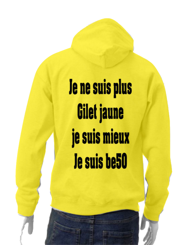 Sweat-shirt unisexe à capuche jaune - Gilet jaune (impression verso)